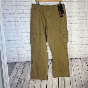 Unionbay Mens Khaki Cargo Utility  Pants 100% Cotton W36 x L32 style Y35HE3D
